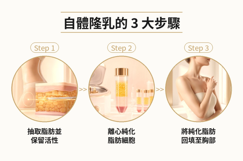自體隆乳的 3 大步驟